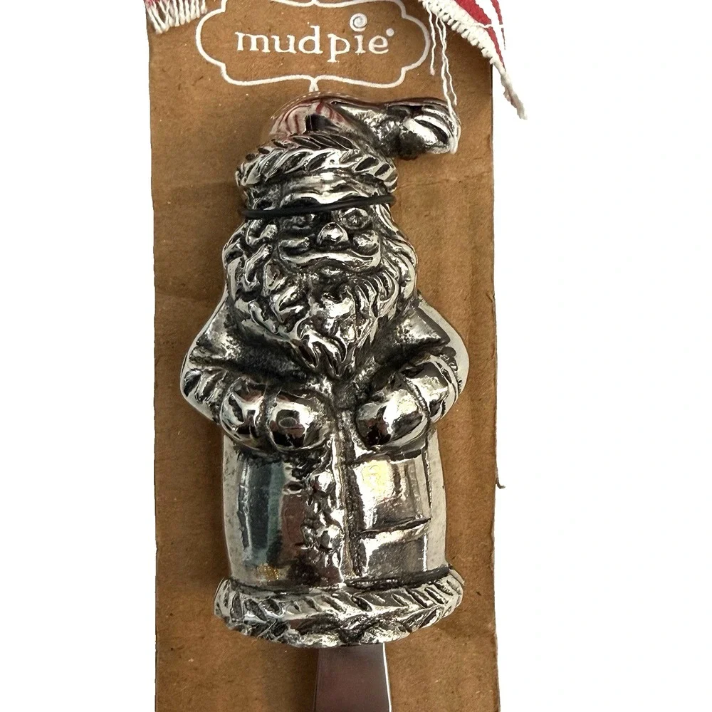 New Mud Pie Santa Claus Christmas Spreader Serving Condiment Party Cheese Dip